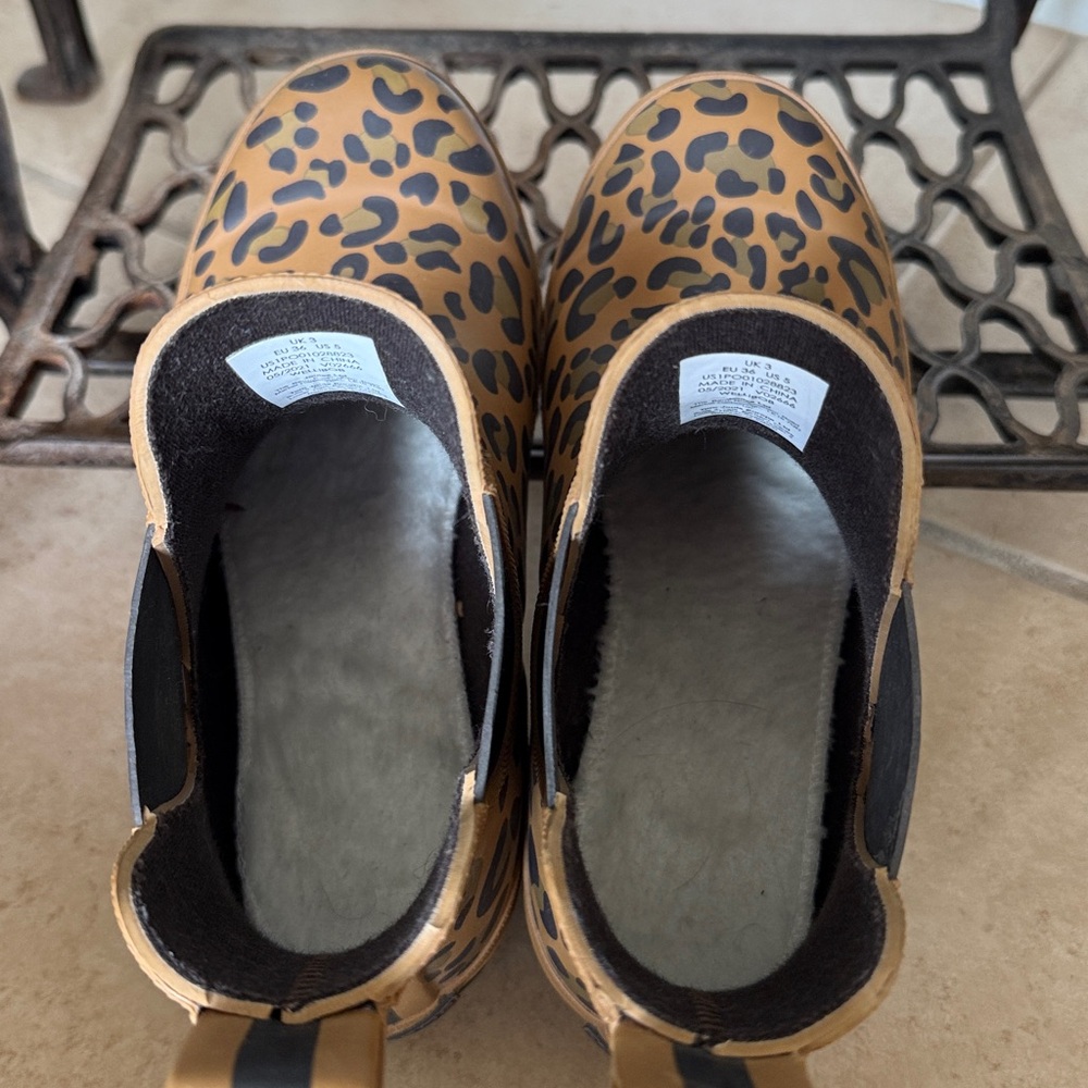 Joules Brown Leopard Print Ankle Boots Size 5 Like New - Picture 5 of 5